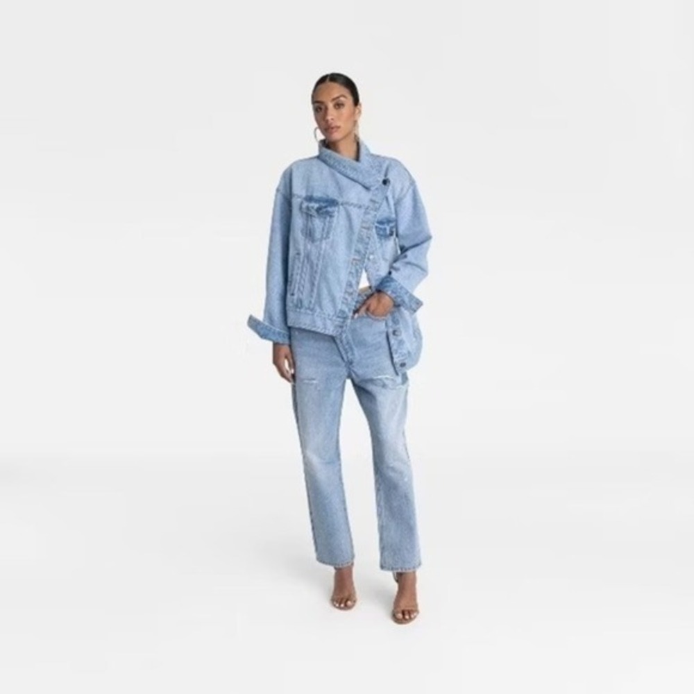 KBB by KAHLANA x Target Women's XL Extra Large The Denim Jacket Light Wash Jean - Picture 5 of 12